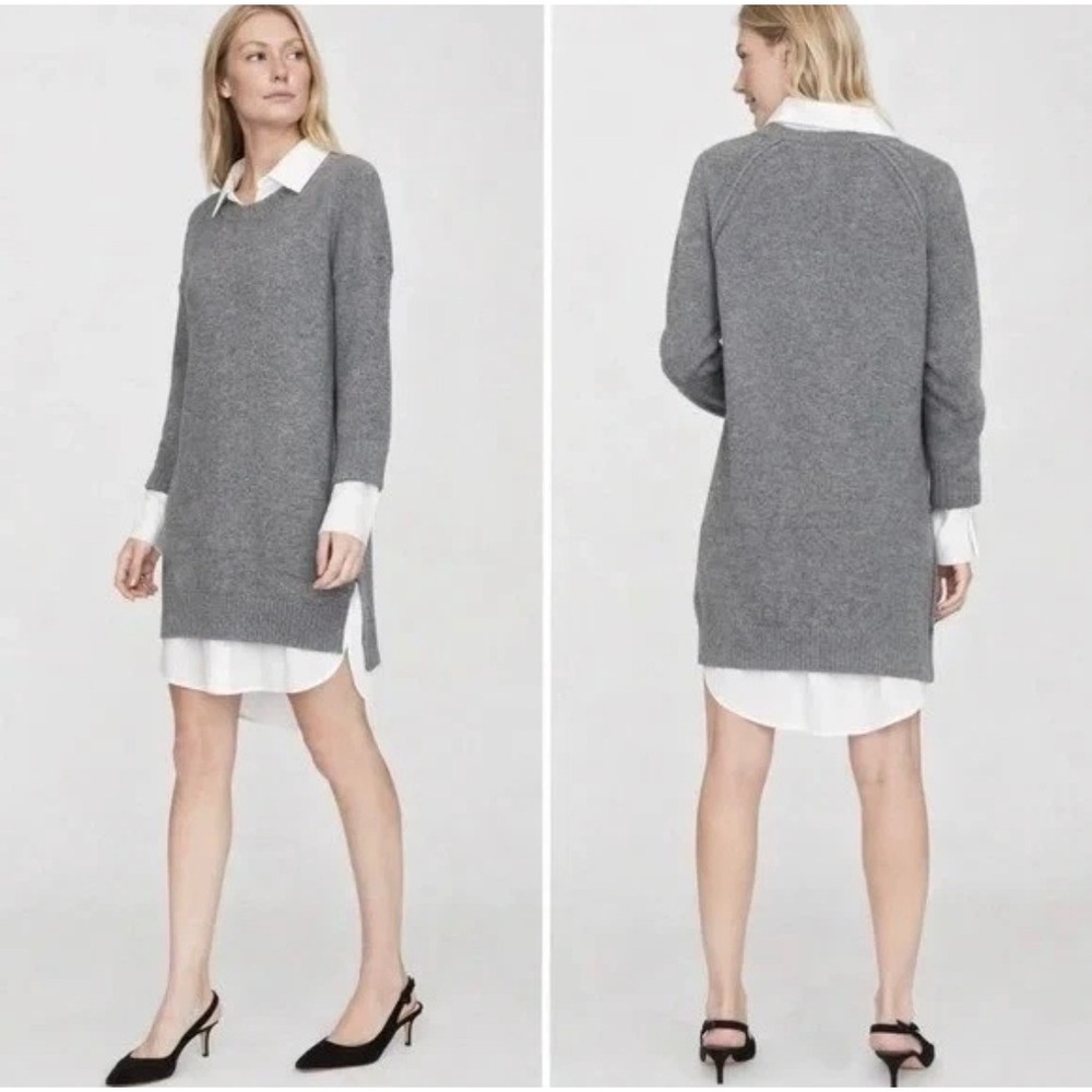 Brochu Walker Long Sleeve Grey Sweater Dress
